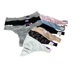 Lot Of 9 Charter Club  INC Lace Thong 2XL Panty Underwear‎ Panties New XXL